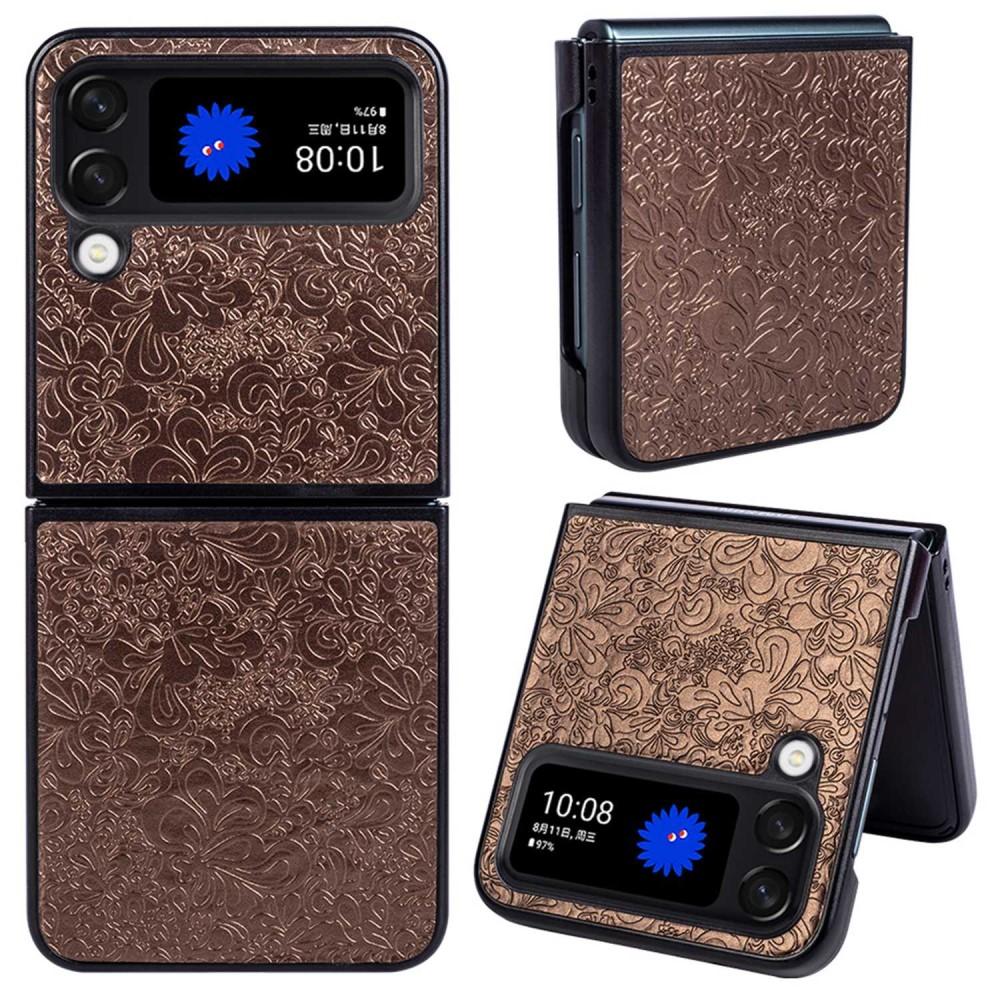 Galaxy Z Flip4 Blommönster telefonfodral