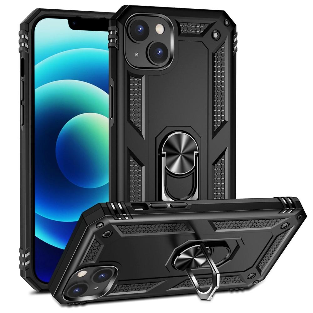 iPhone 14 Hybrid skal med Finger Ring & Metall Plåt