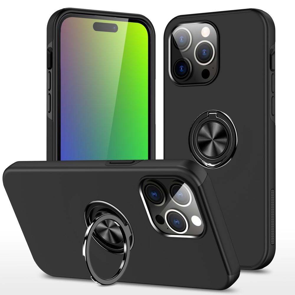 Till iPhone 15 Pro Max Hybrid skal med Finger Ring