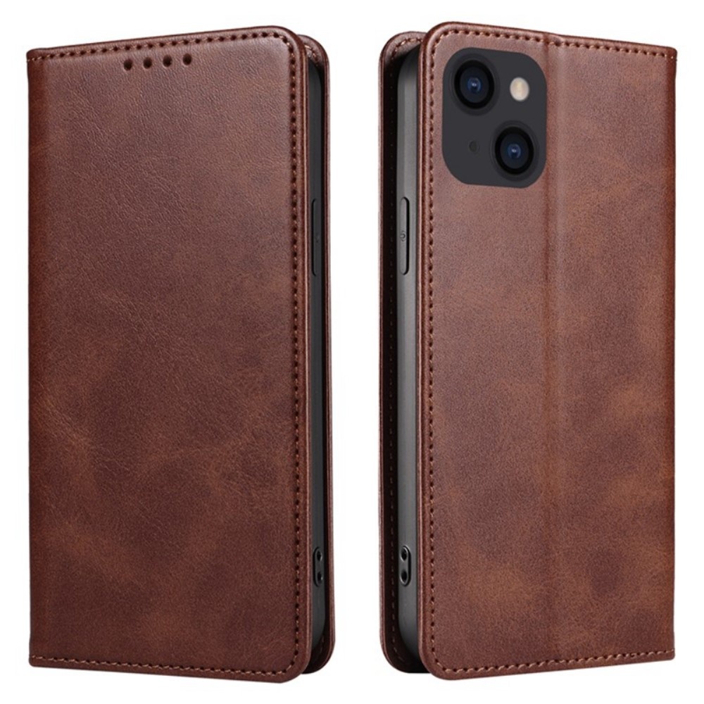 Plånboksställ Telefon Fodral Skal för iPhone 15 Pro Max - Coffee