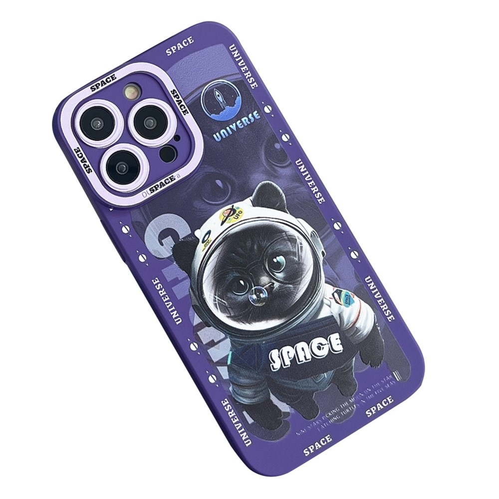 TPU telefonfodral Skal för iPhone 15 Plus Fodral Katt - Lila