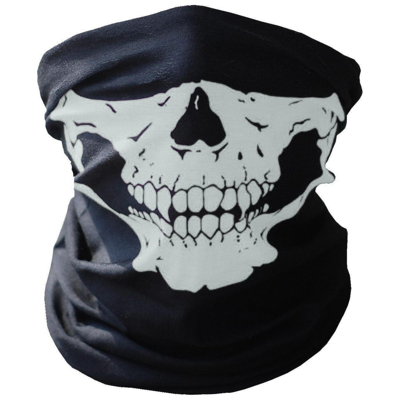 Vit Skelett Mask / Scarf / Halsduk | Halloween - Skeleton Mask