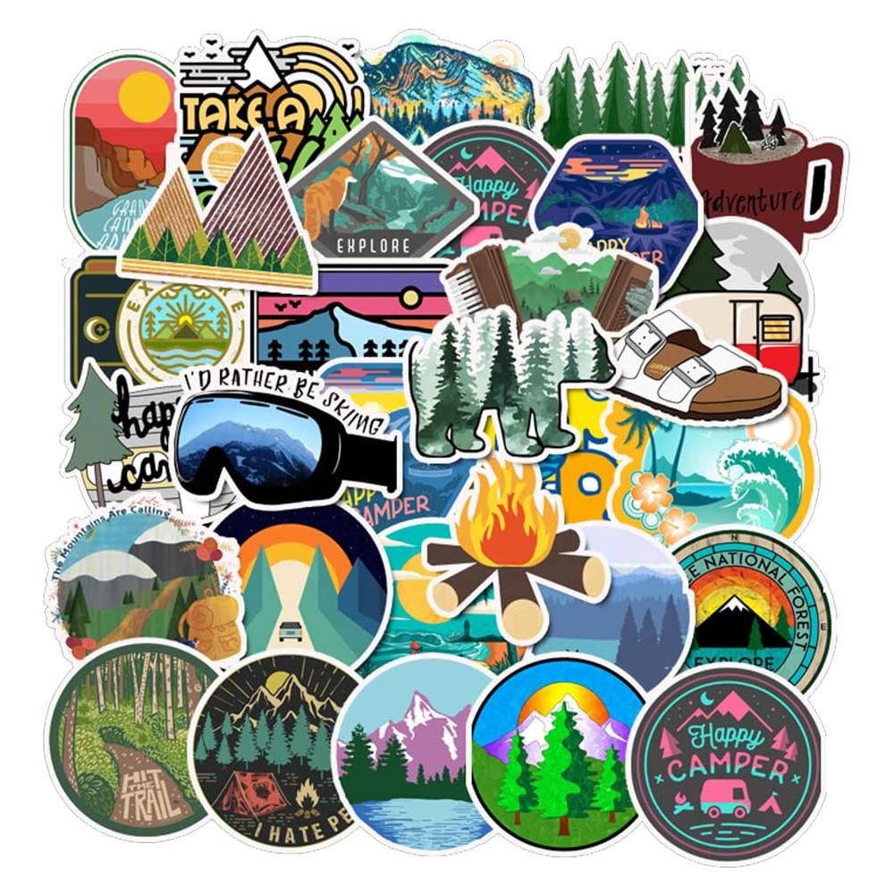 50x Klistermærker og Dekaler - Camping