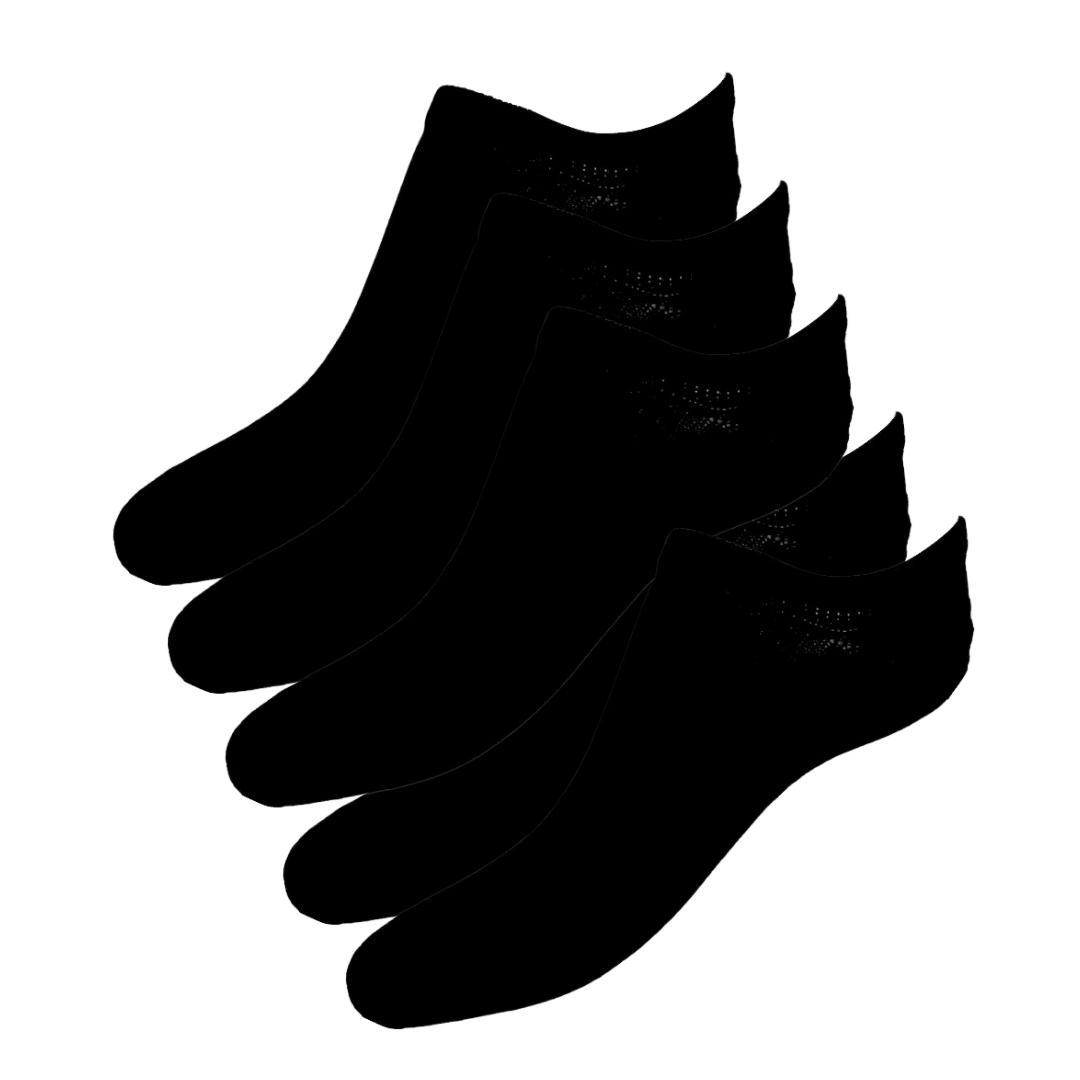 Ankelstrumpor Bomull - Svart - 5-Pack - Stl. 37-40