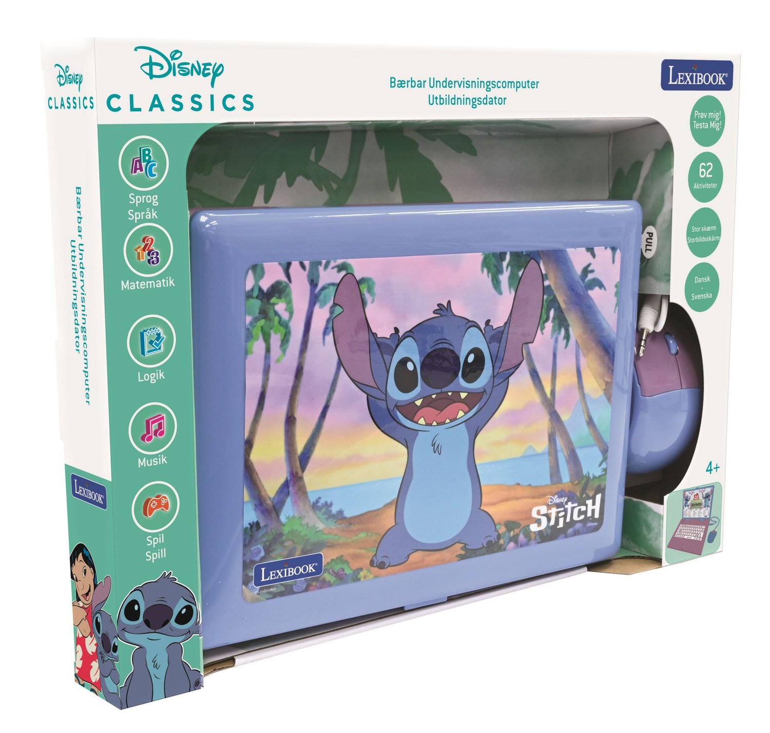 Disney Stitch Lexibook Koulutustietokone, jossa on 62 toimintoa SE/DK