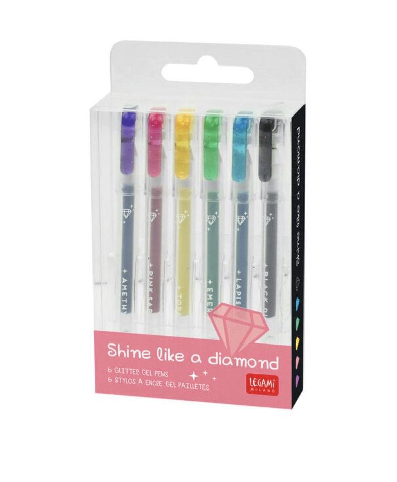 Glitter gel pen Shine like a diamond 6-pack