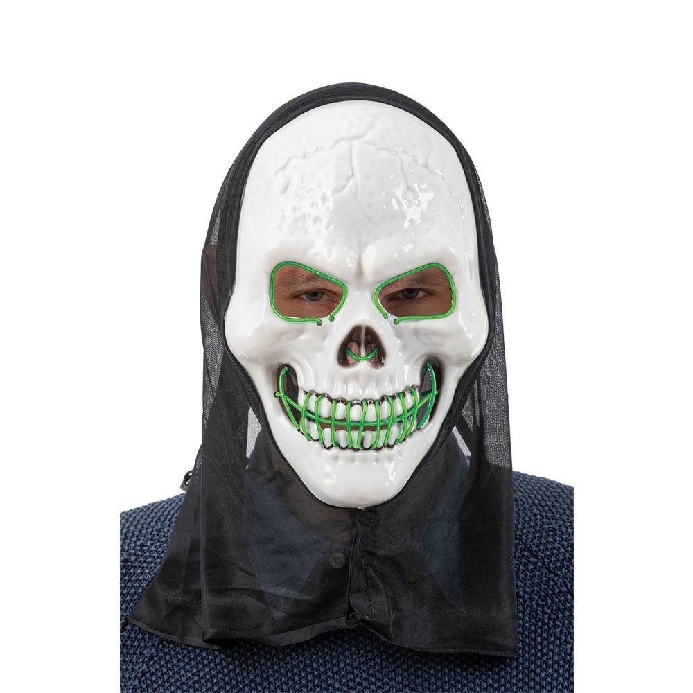 LED Mask Dödskalle med huva