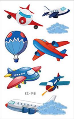Flygplan barntatueringar 38 st gnuggisar med flygplansmotiv