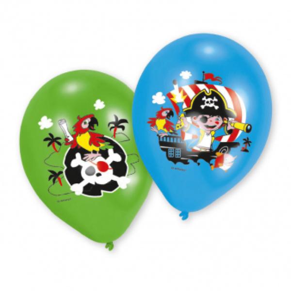 Ballonger pirat 6 stk 27 cm pirattema sjørøverbombe