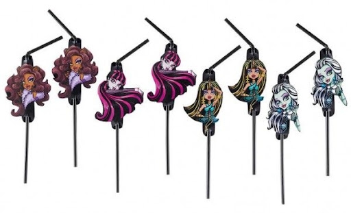 8 stk monster high sugerør monster festtilbehør