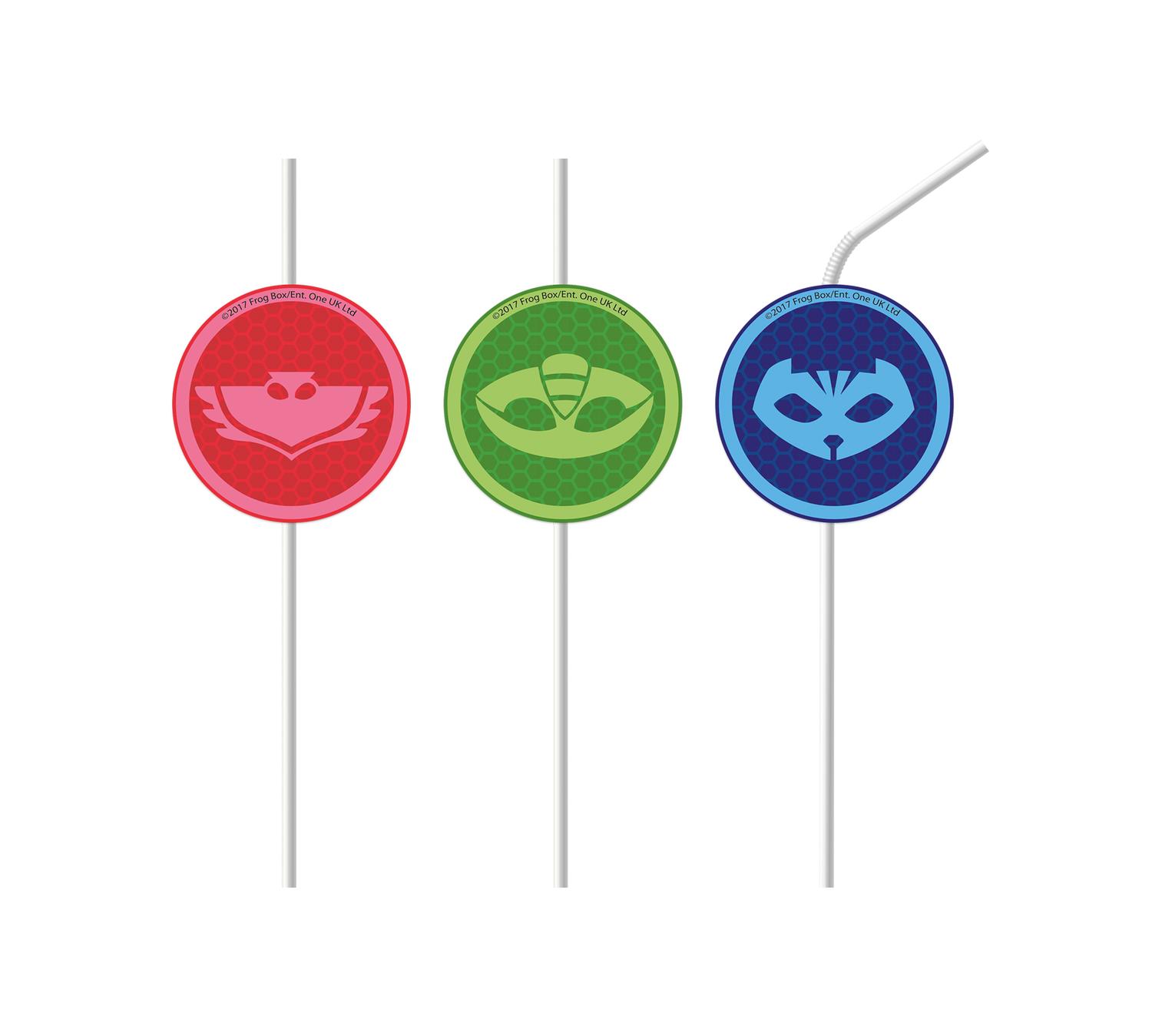 Sugerør 8 stk pj maskene sugerør pyjamasheltene festtilbehør