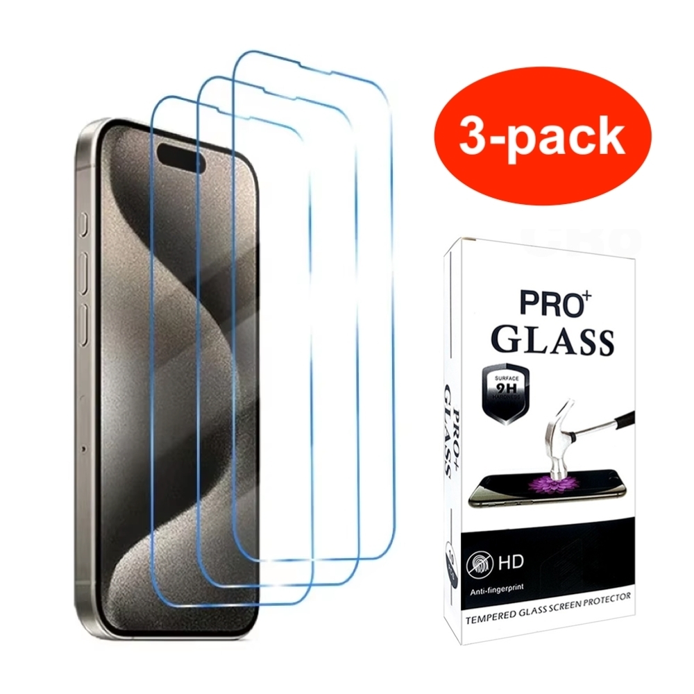 3-pack Härdat glas iPhone 16 Pro Max - Skärmskydd
