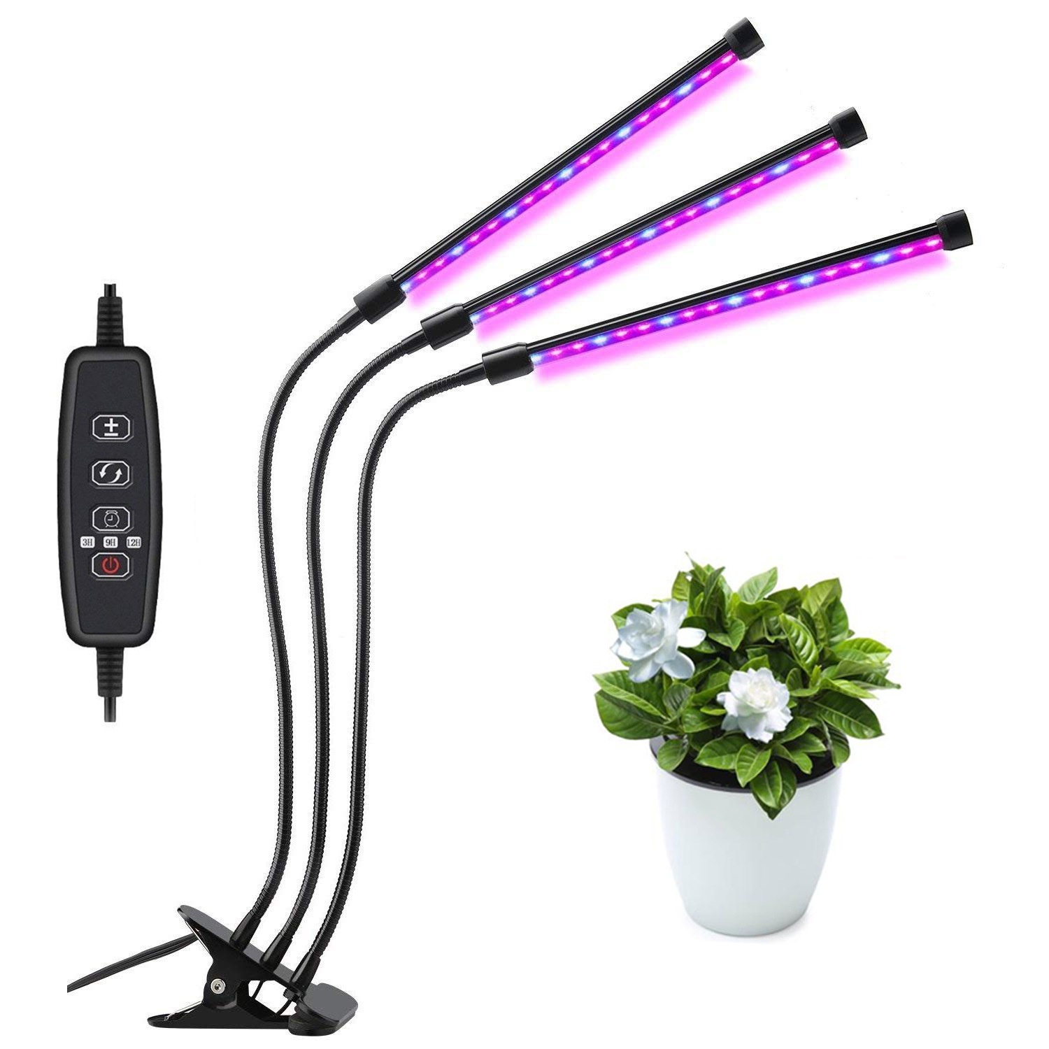 Plantelampe, 60 LED fullspektret vokselampe Plantelys Plantelampe 3 timere