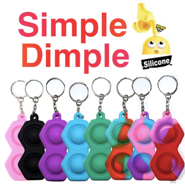 Pop it fidget nyckelring i silikon 8,2x4,2 cm 1-pack