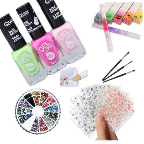Nagelkit - Dekorationskit - Nagellack, Rhinestone, Nagelstickers