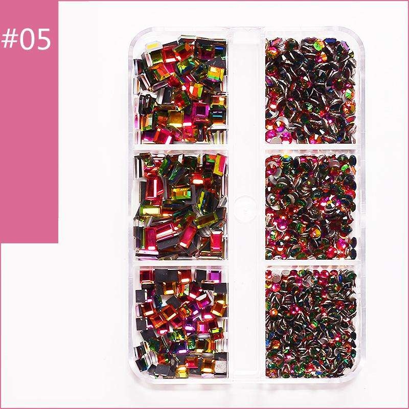 Nageldekoration rhinestones mix 6 storlekar ca 900–1000 st i ask
