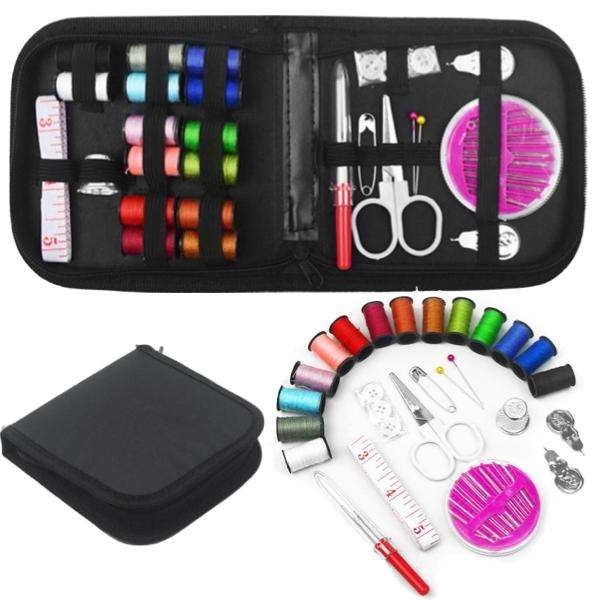 Sysett med 14 forskjellige trådfarger - Mye tilbehør - 27 deler