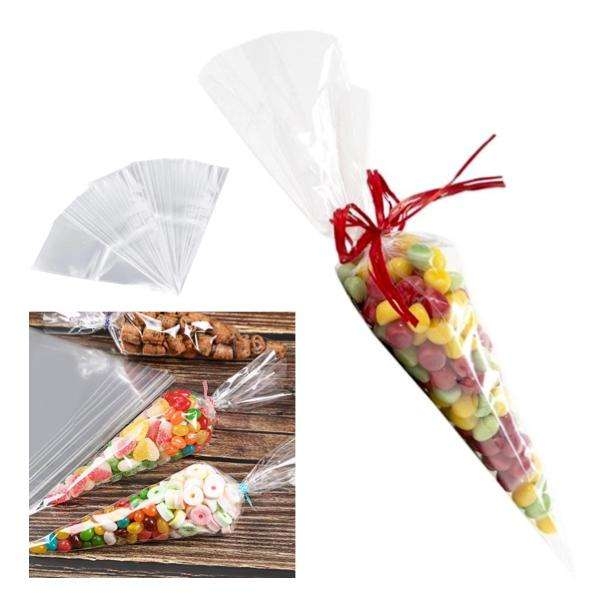 100-Pack Cellofanstrutar - Cellofanpåsar - Cellofan Strutar
