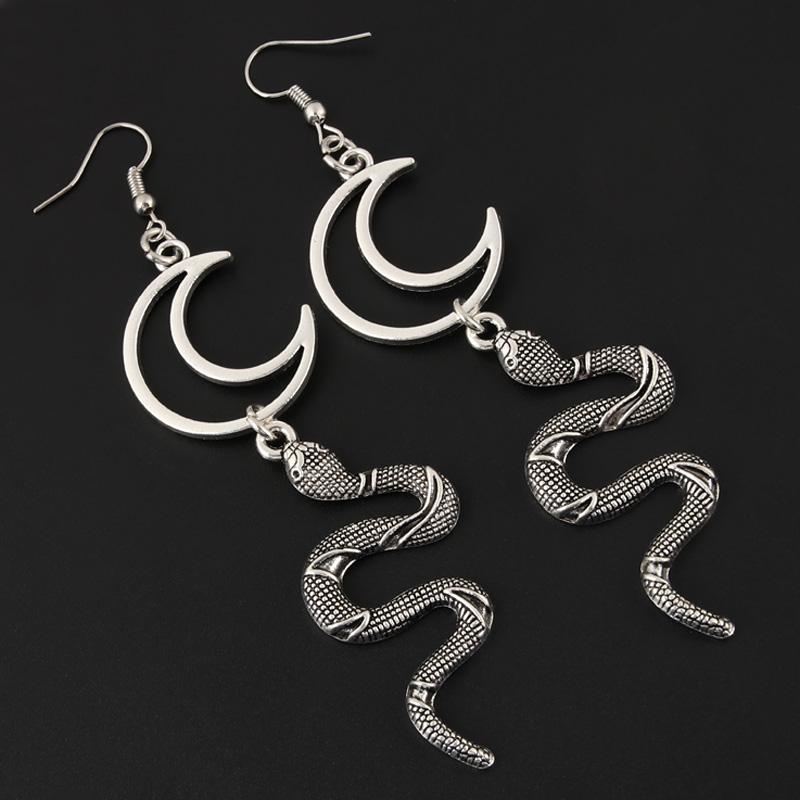 Örhängen Måne XL Orm Snake Serpent Crescent Moon Halvmåne