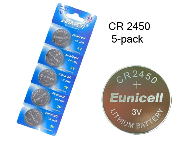 CR2450 5-pack Litiumbatteri 3V Eunicell