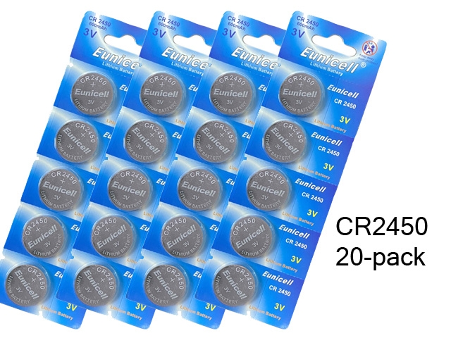CR2450 20-pack Litiumbatteri 3V Eunicell