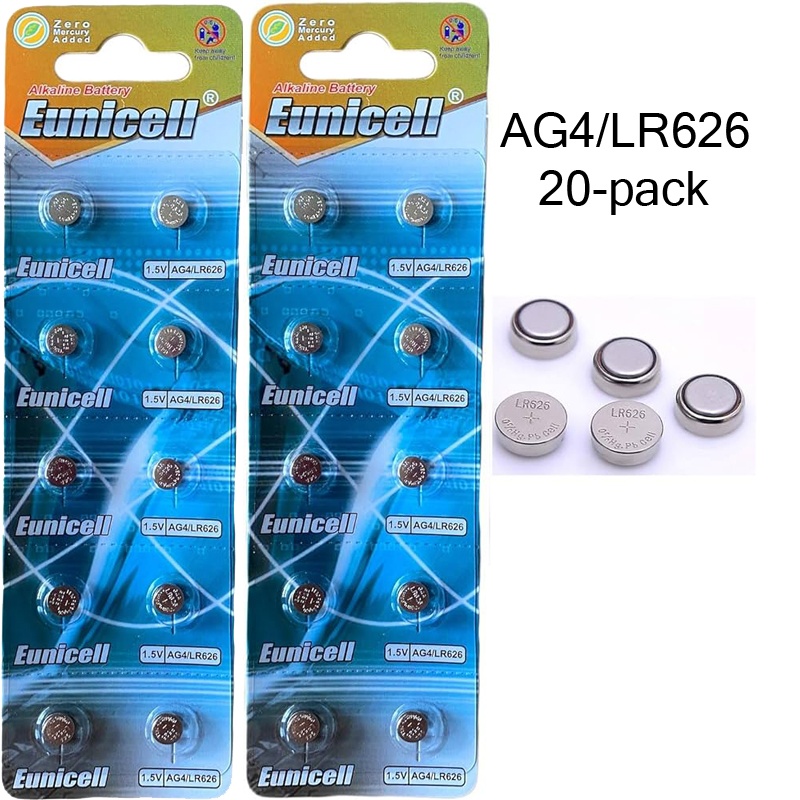 20-pack AG4 SR626SW SR66 SR626 V377 D377 606 LR626 sg4 batterier