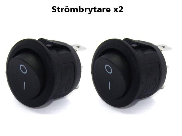 2x Strömbrytare 2 polig av/på vaggströmställare avbrytare 2-pack