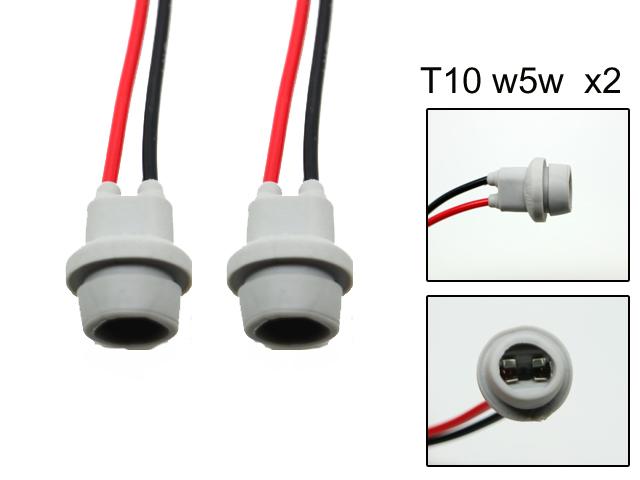 T10 w5w led / halogen kontakter / sockel fattning 2-pack mjuka
