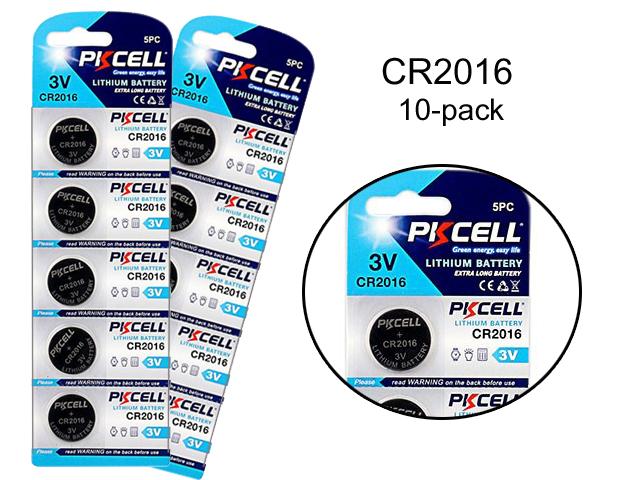CR2016 10-pack Litiumbatterier 3V PKCell