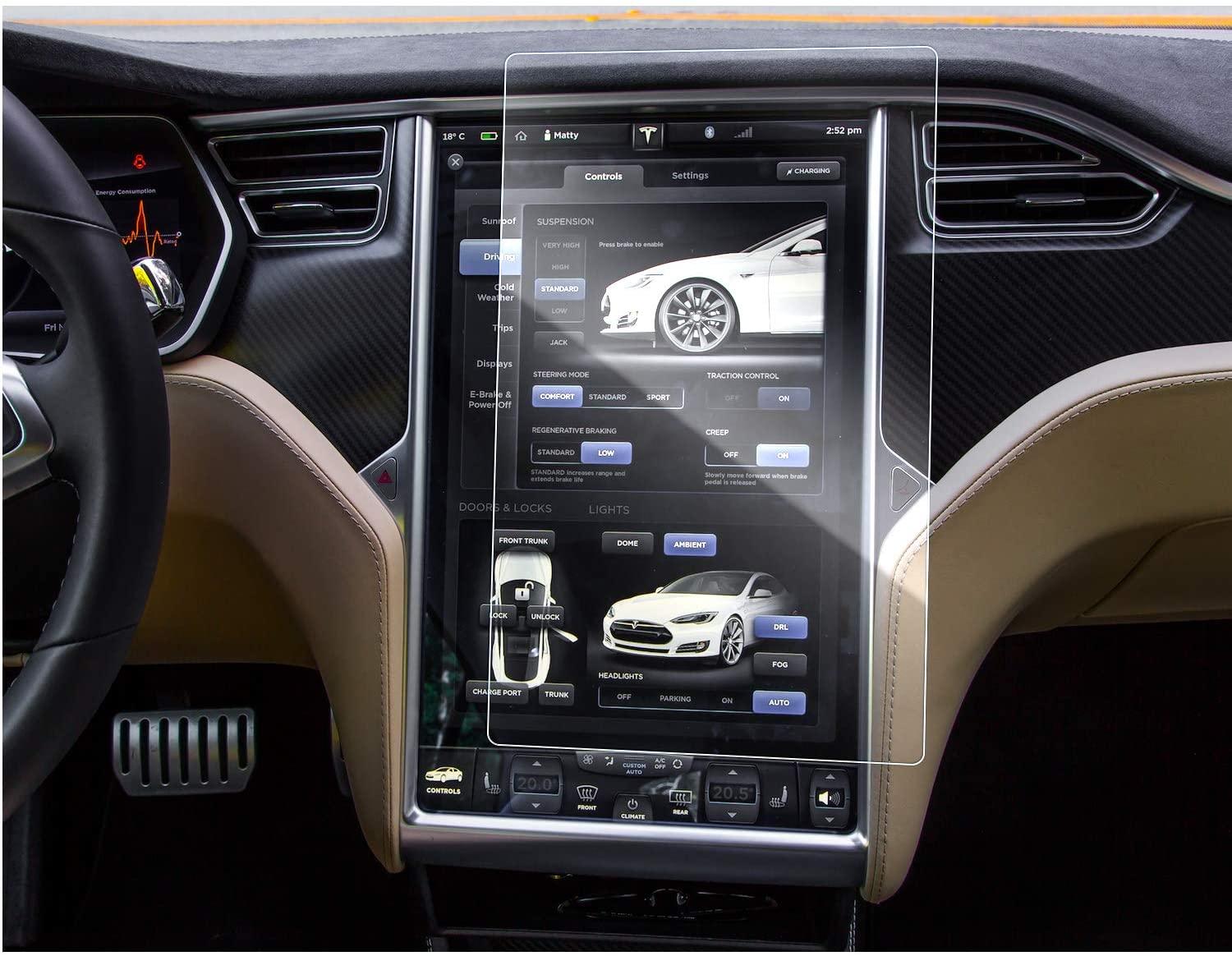 Härdat glas skärmskydd kompatibel med Tesla Modell X / S
