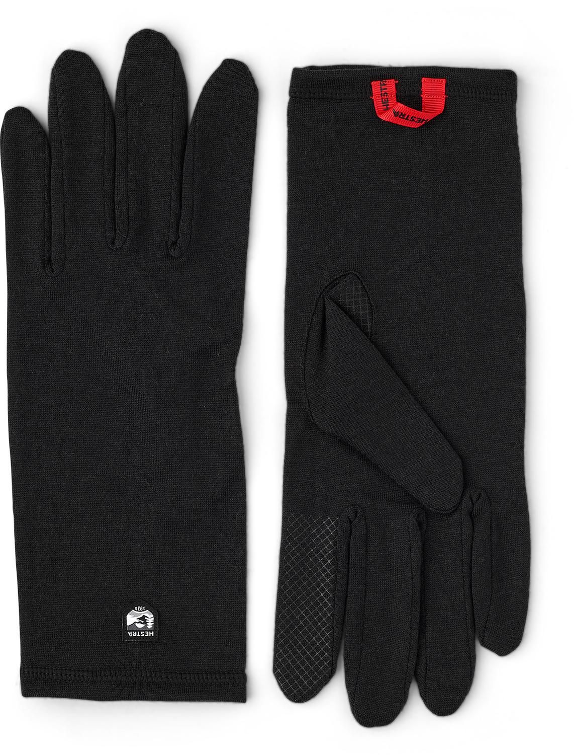HESTRA MERINO WOOL LINER LONG 5-FINGER Black, liner handskar merinoull
