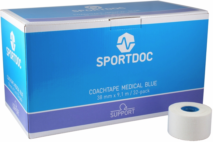 coachtejp ej elastisk, sporttejp fast, 10-PACK SPORTDOC MEDICAL BLUE