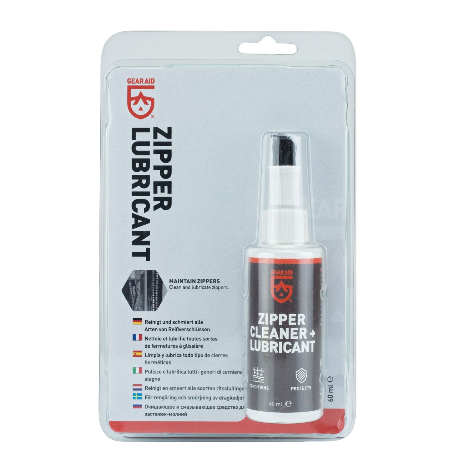 GEAR AID ZIPPER CLEANER + LUBRICANT 60 ml, smörjmedel dragkedjor rengörring