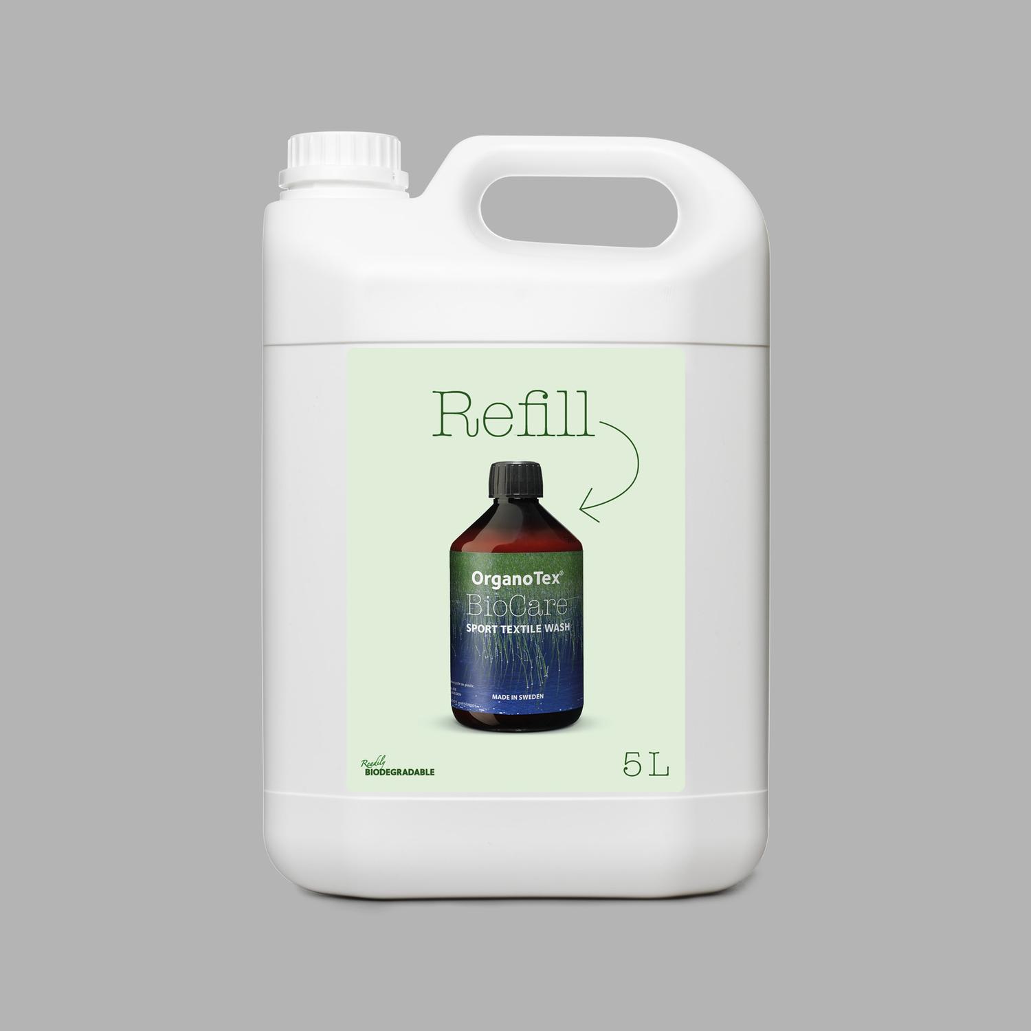 ORGANOTEX BIOCARE SPORT TEXTILE WASH REFILL 5 L, tvättmedel skalplagg Gore-tex