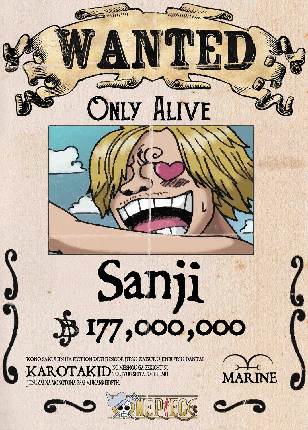 A3 Print - One Piece - Sanji Wanted