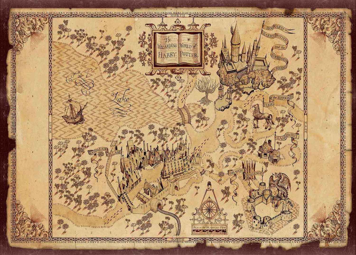 A3 Print - Harry Potter - Map of the Wizard World