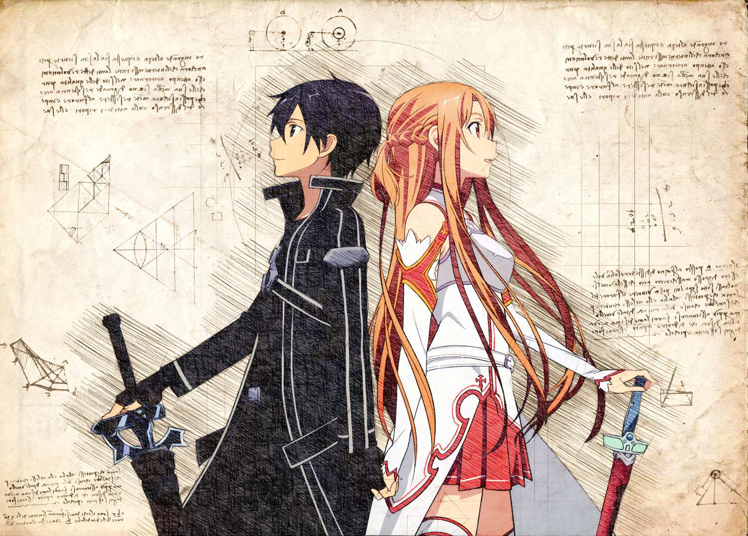 A3 Print - Sword Art Online 2 Asuna and Kirito