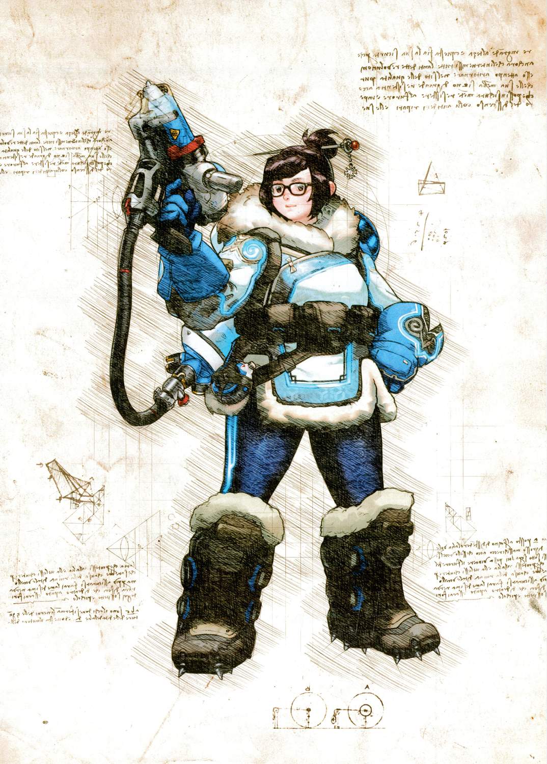 A3 Print - Overwatch artwork - Mei