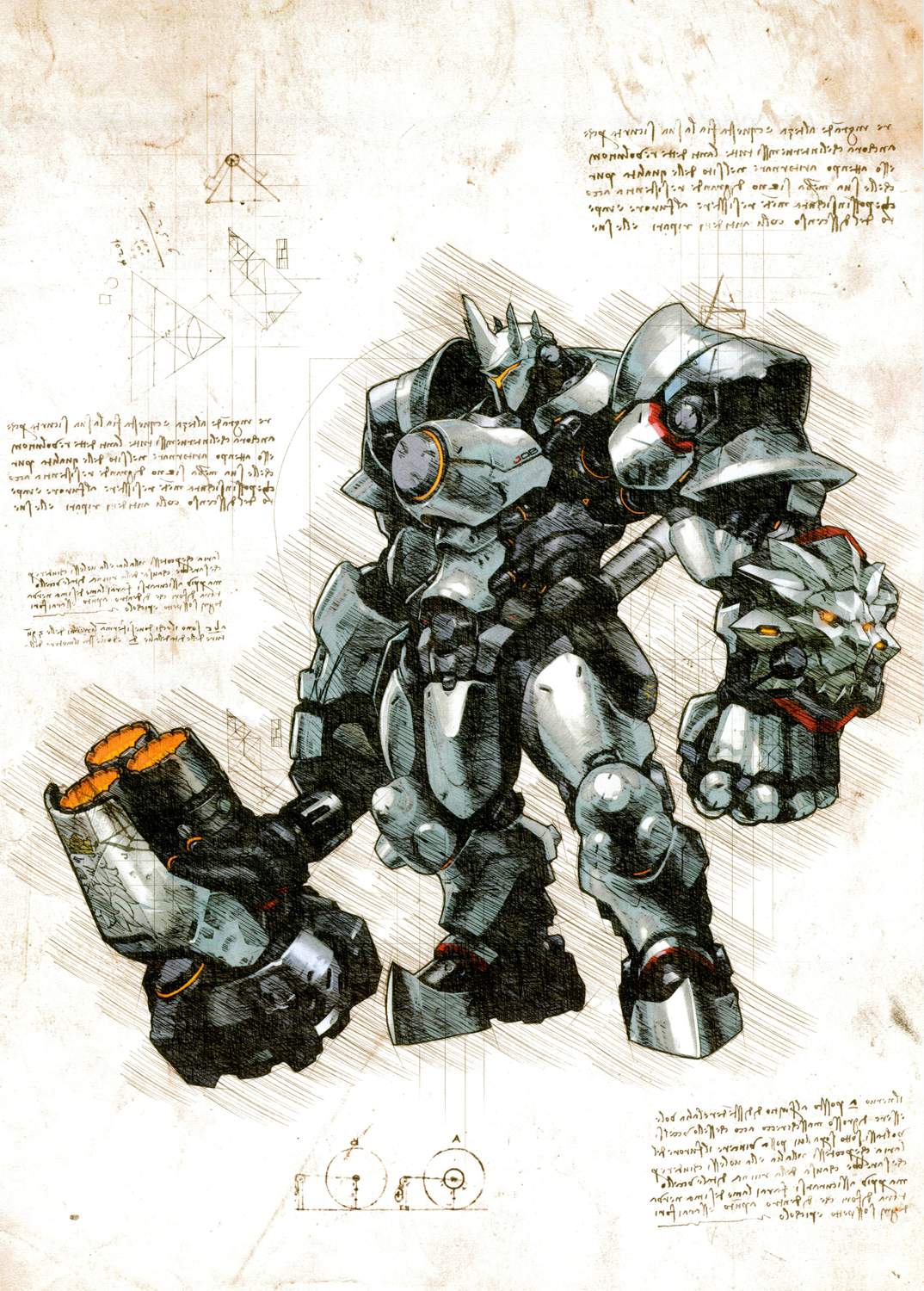A3 Print - Overwatch artwork - Reinhardt
