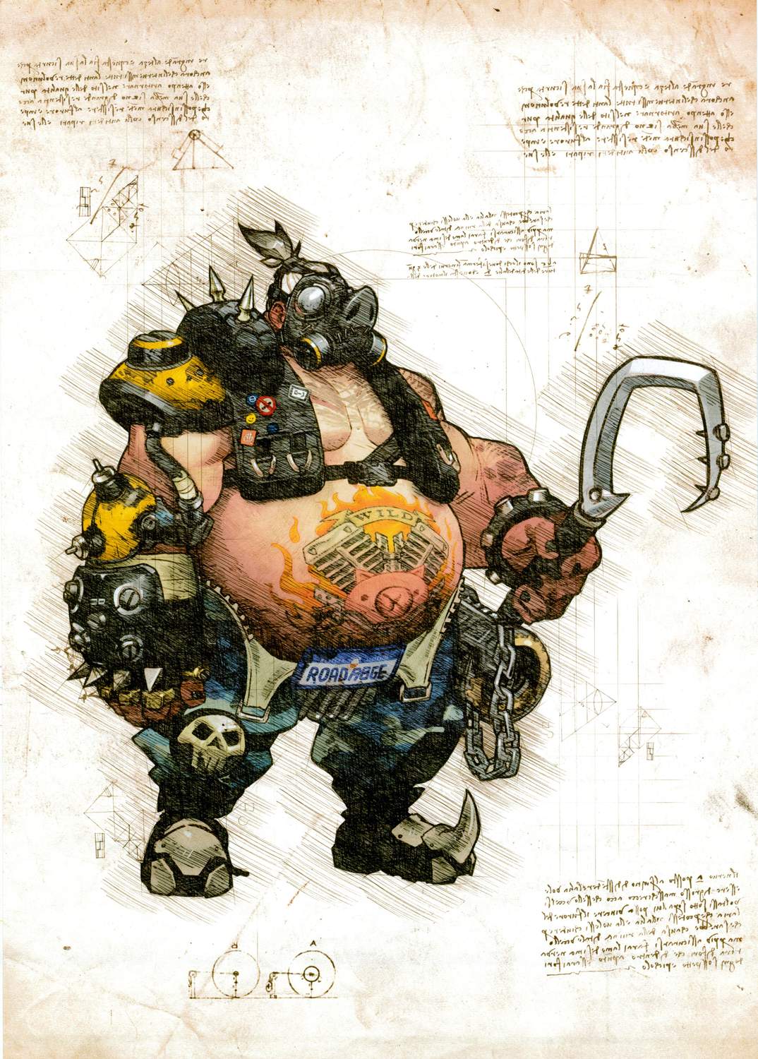 A3 Print - Overwatch artwork - Roadhog
