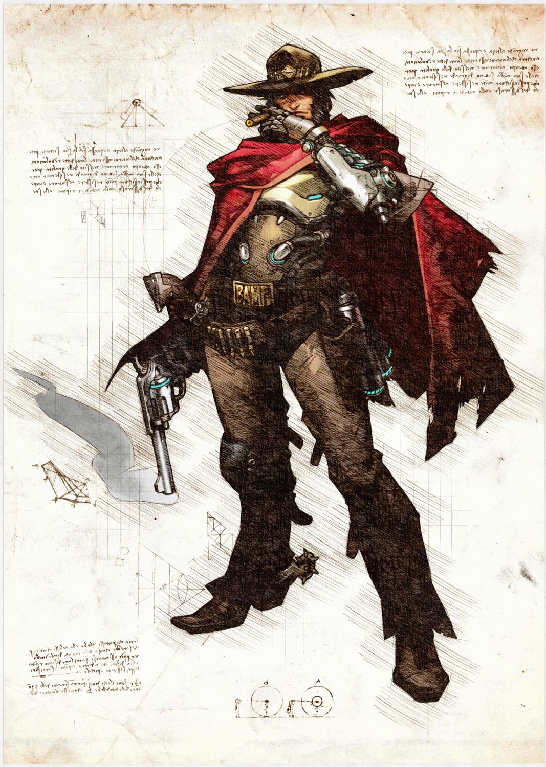 A3 Print - Overwatch artwork - Mc Cree