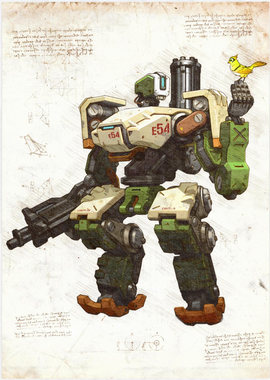 A3 Print - Overwatch artwork - Bastion