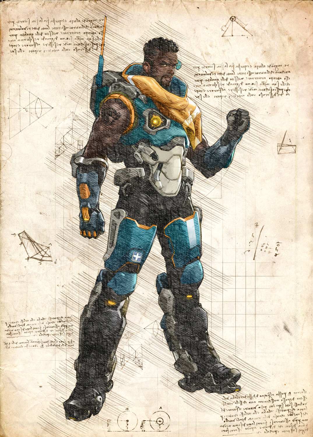 A3 Print - Overwatch artwork - Baptiste