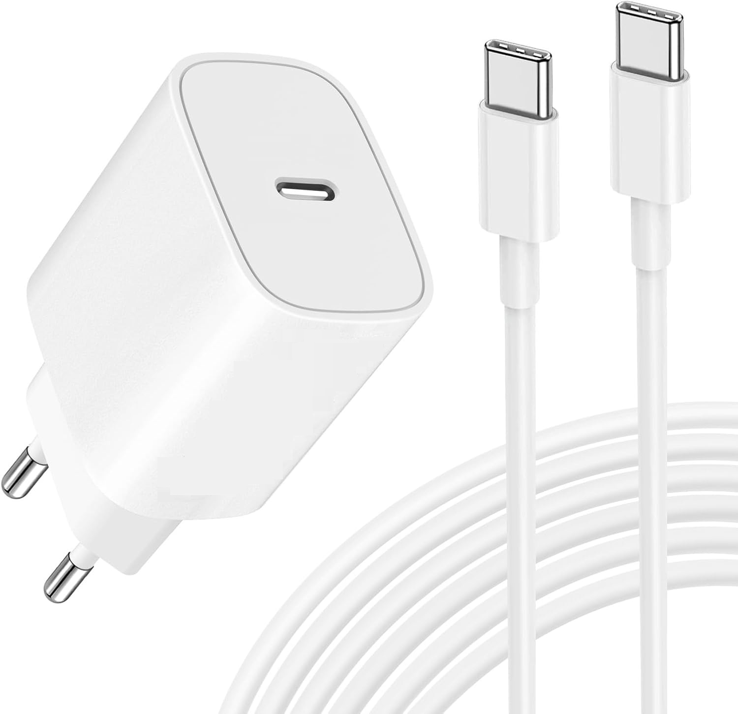 Samsung / Iphone 16 Hurtiglader - Adapter + Kabel 20W USB-C 1m