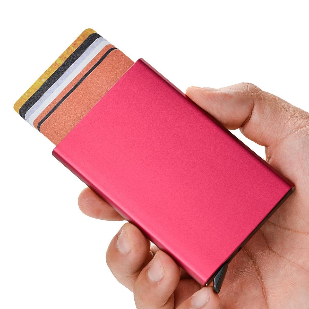 Kortholder med RFID-beskyttelse. Pop-up Rosa