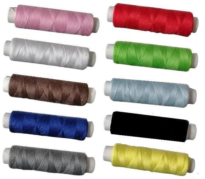 Pack om 10 st Sytrådsrullar - 110m/rulle - Sytråd