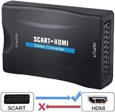 Svart/Vit Scart Till Hdmi-Adapter 1080P Hd Video Audio Upscale Converter