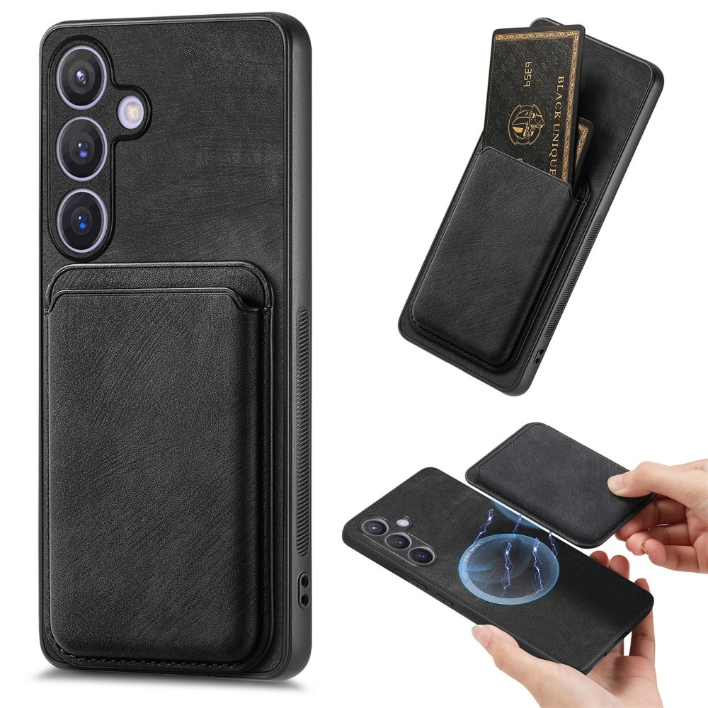 SKALO Samsung S24 PU-Läder Skal med avtagbar Magnet Plånbok - Svart