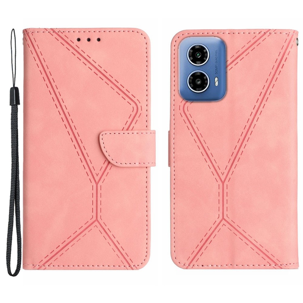 SKALO Motorola Moto G04 Embossed Plånboksfodral i PU-Läder