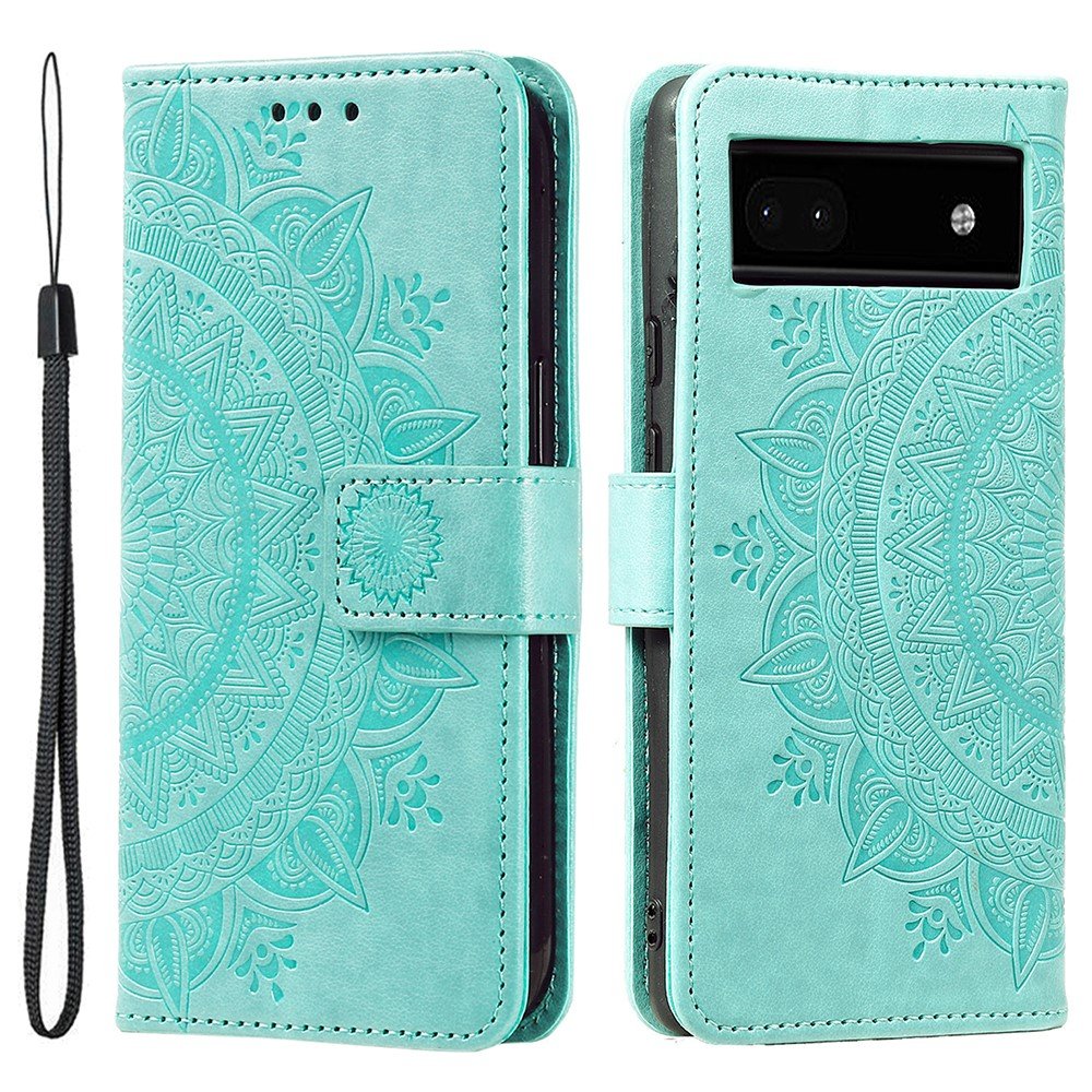 SKALO Google Pixel 8a Mandala Plånboksfodral - Turkos